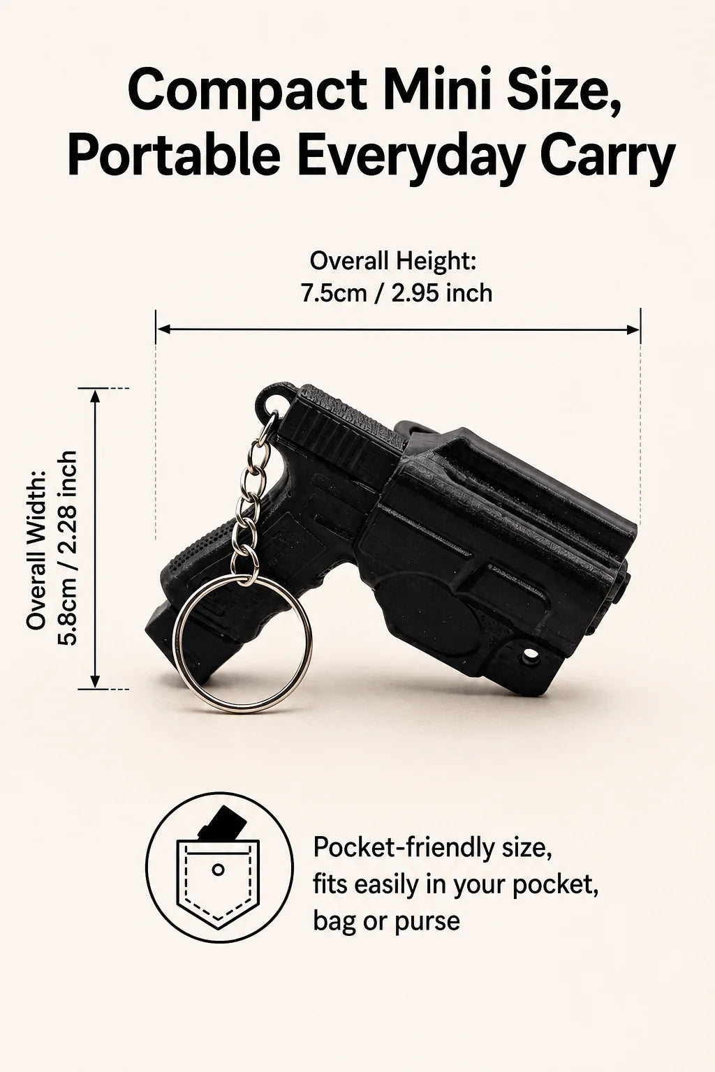 Tactical Pistol Keychain