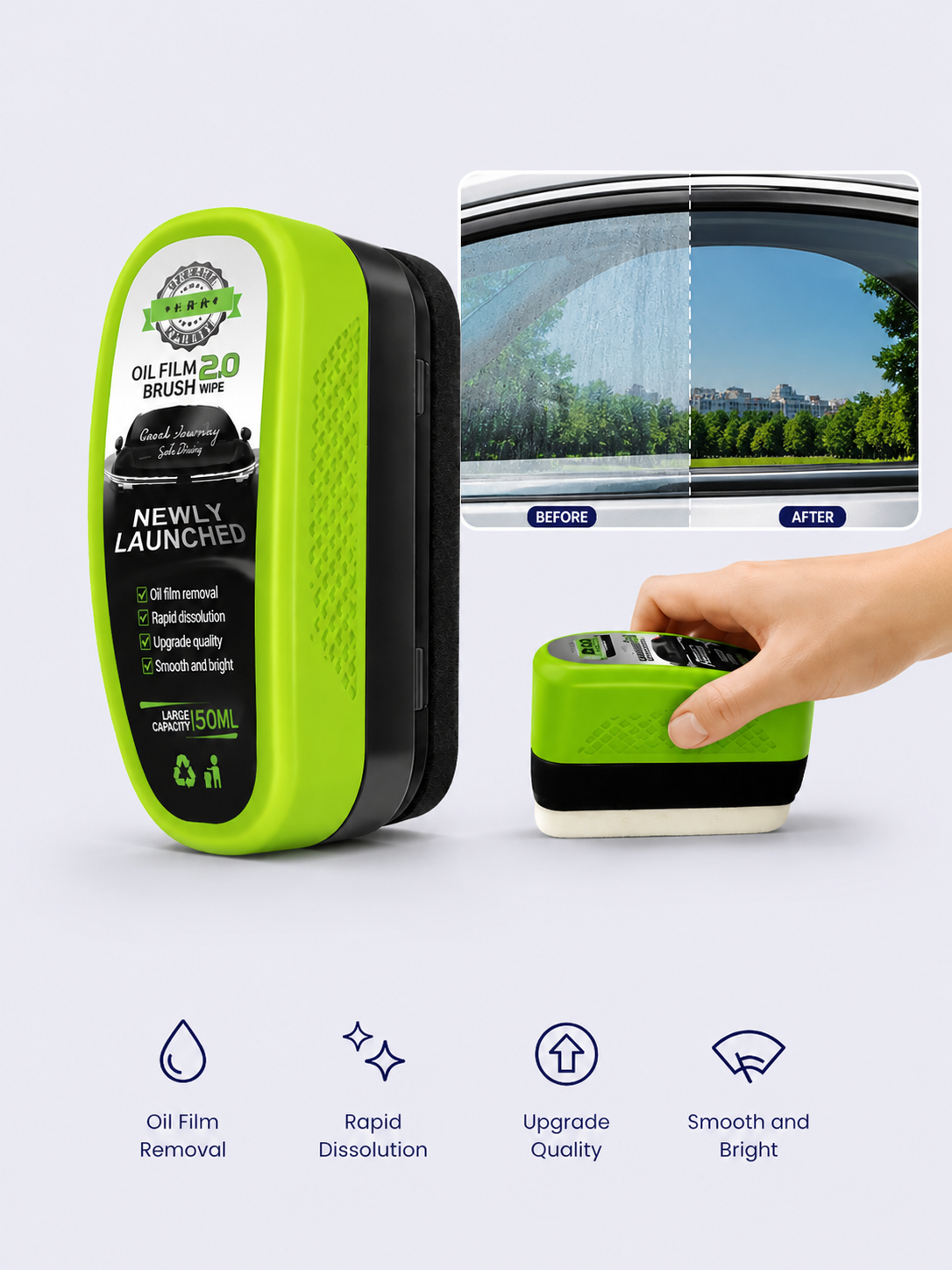 Car Glass Oil Film Remover Brush