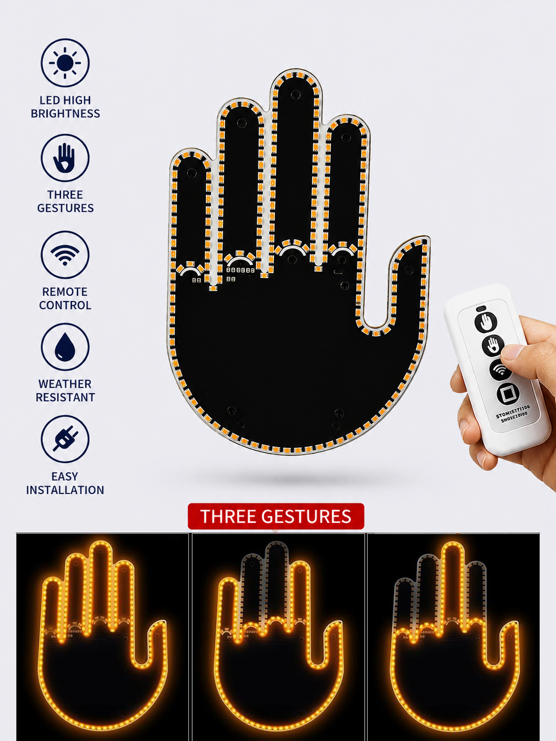 Finger Light LED Car Sign