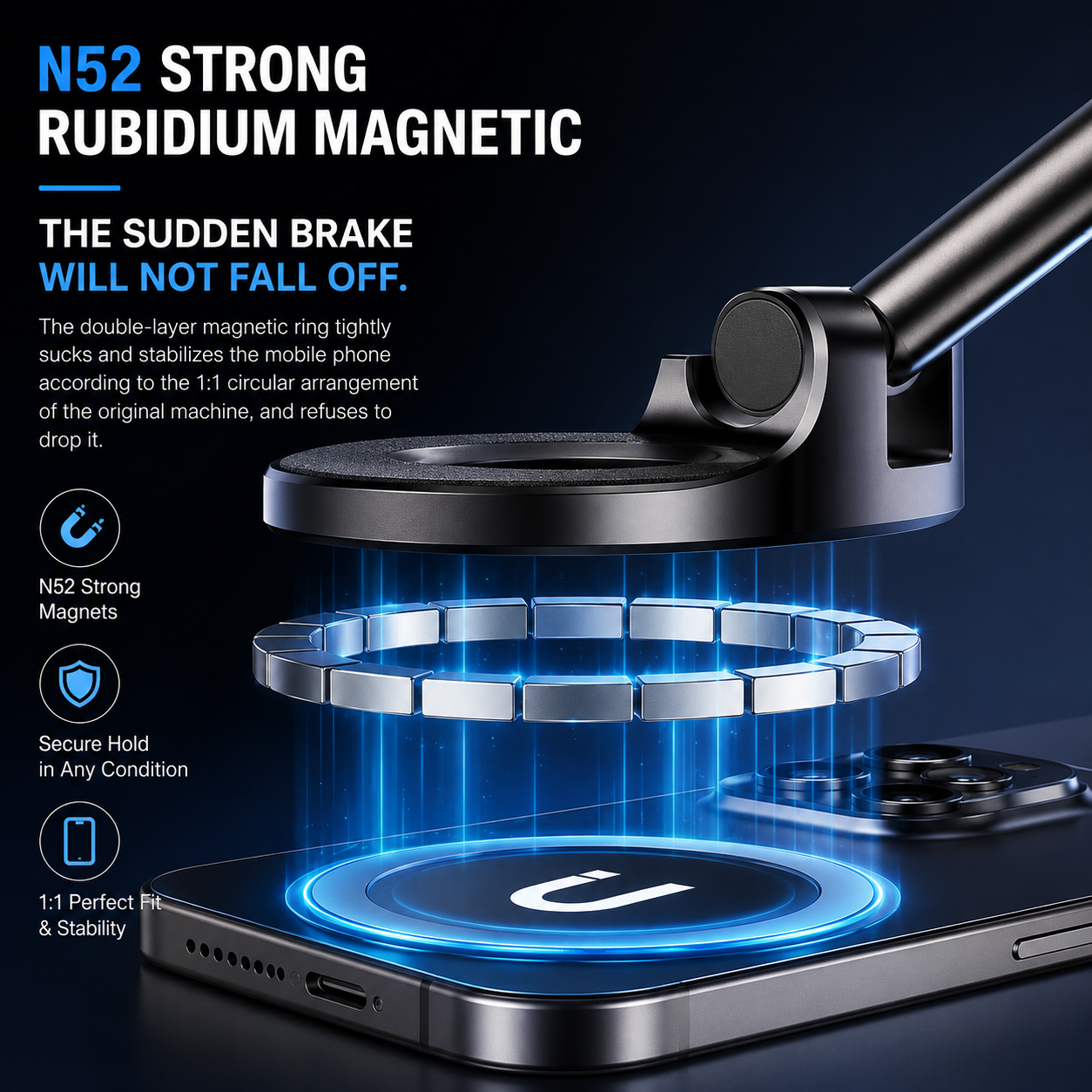 Magnetic Vacuum Phone Holder